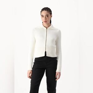 Abercrombie & Fitch Women's Cream Cardigan Sweater Size Small